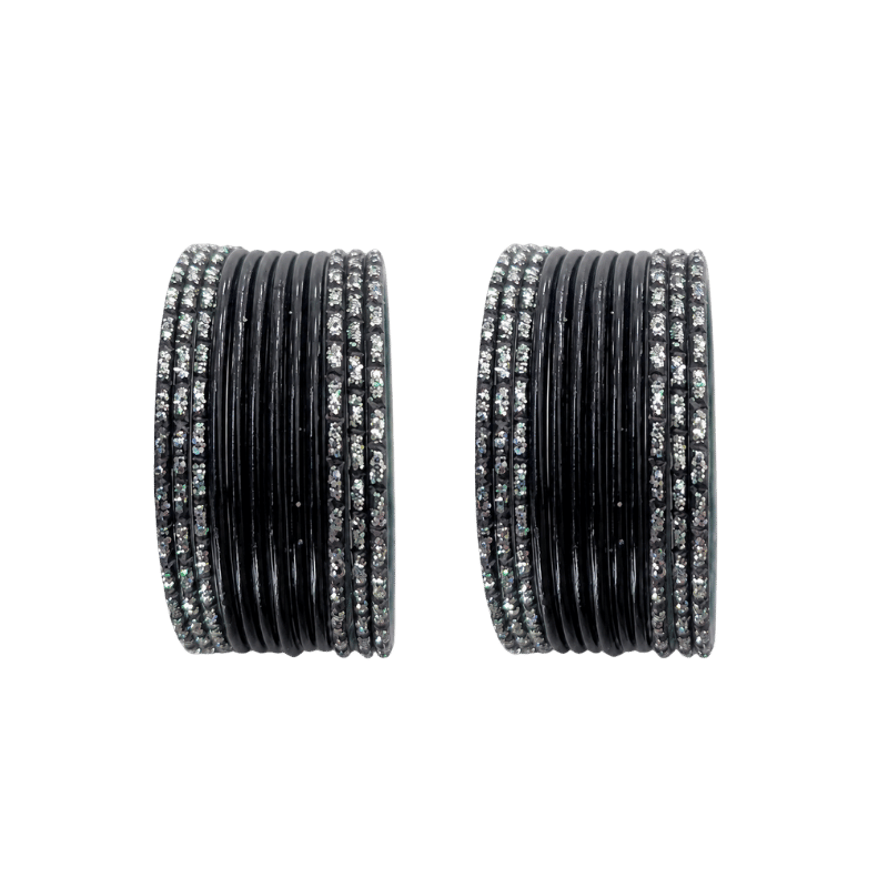 Anmol Kids Bangles Set of 24 - Black- Size 1.14-Global Food Hub