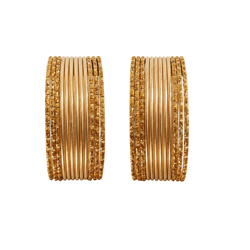 Anmol Kids Bangles Set of 24 - Golden - Size 1.14-Global Food Hub