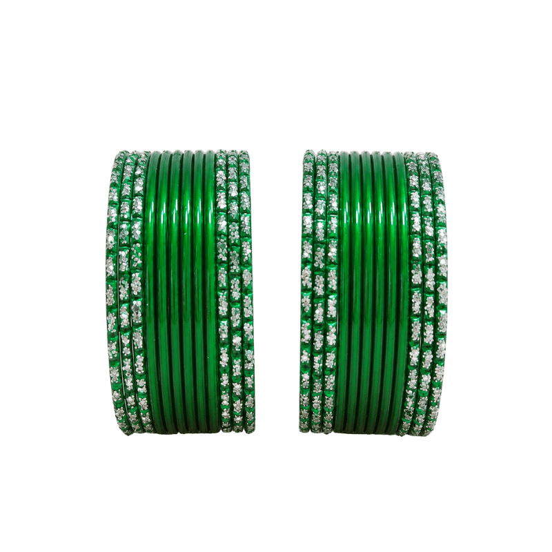 Anmol Kids Bangles Set of 24 -Green- Size 1.14-Global Food Hub