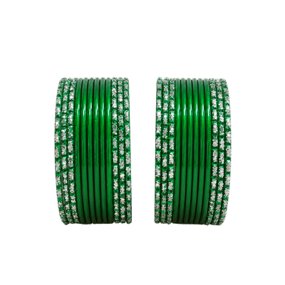 Anmol Kids Bangles Set of 24 -Green- Size 1.14-Global Food Hub