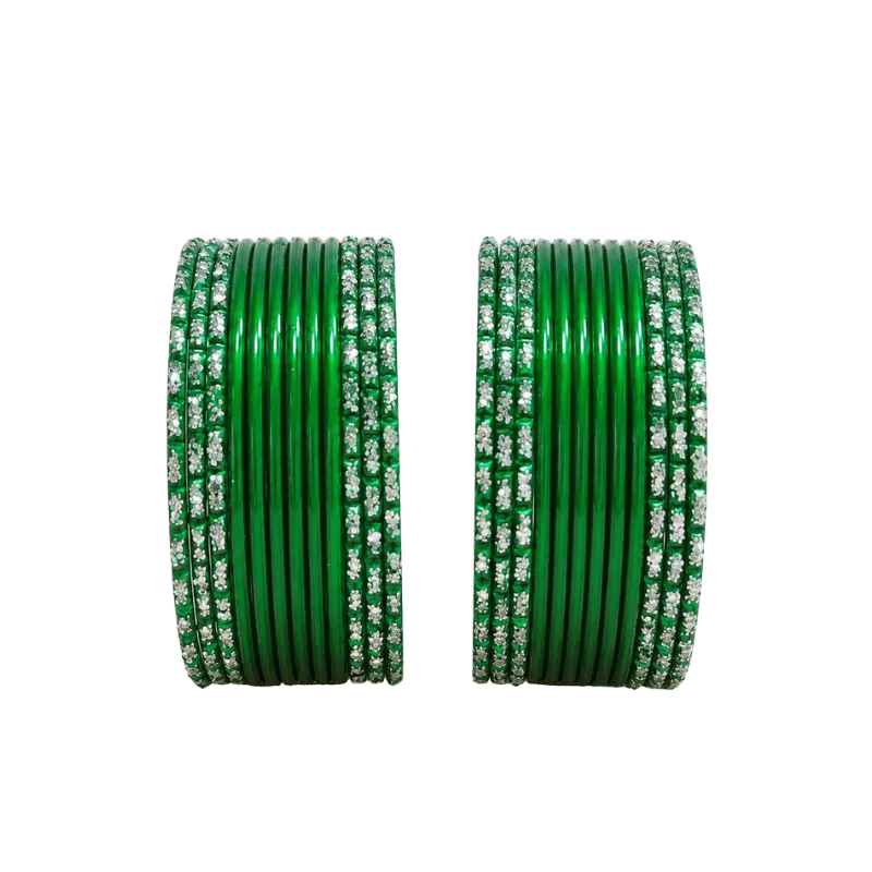 Anmol Kids Bangles Set of 24 -Green- Size 2.00-Global Food Hub