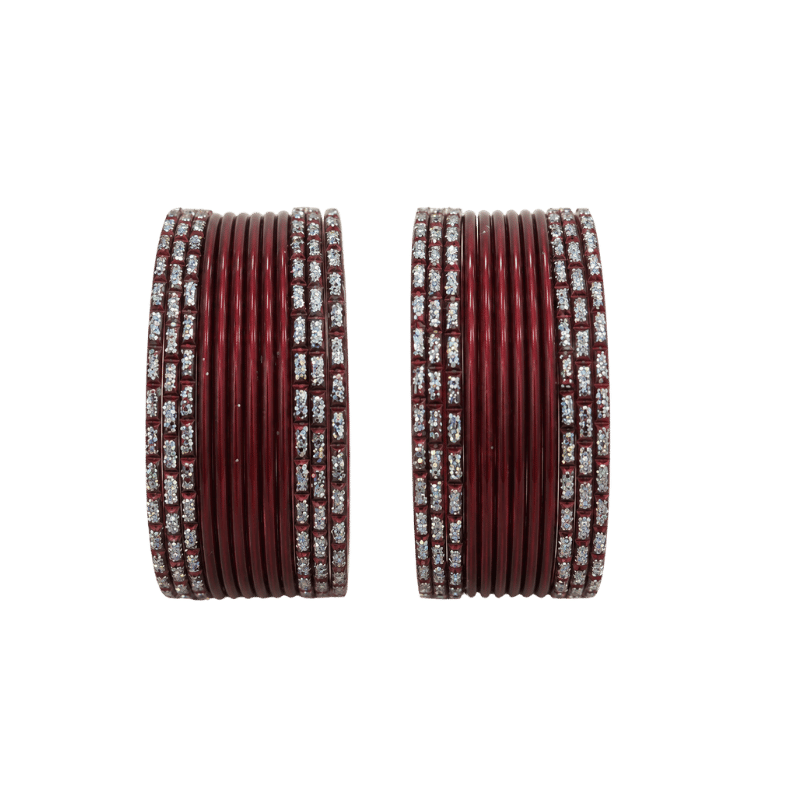 Anmol Kids Bangles Set of 24 - Maroon- Size 1.14-Global Food Hub