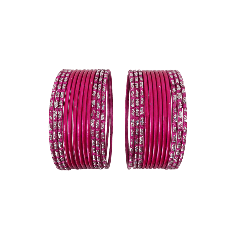 Anmol Kids Bangles Set of 24 - Pink- Size 1.14-Global Food Hub