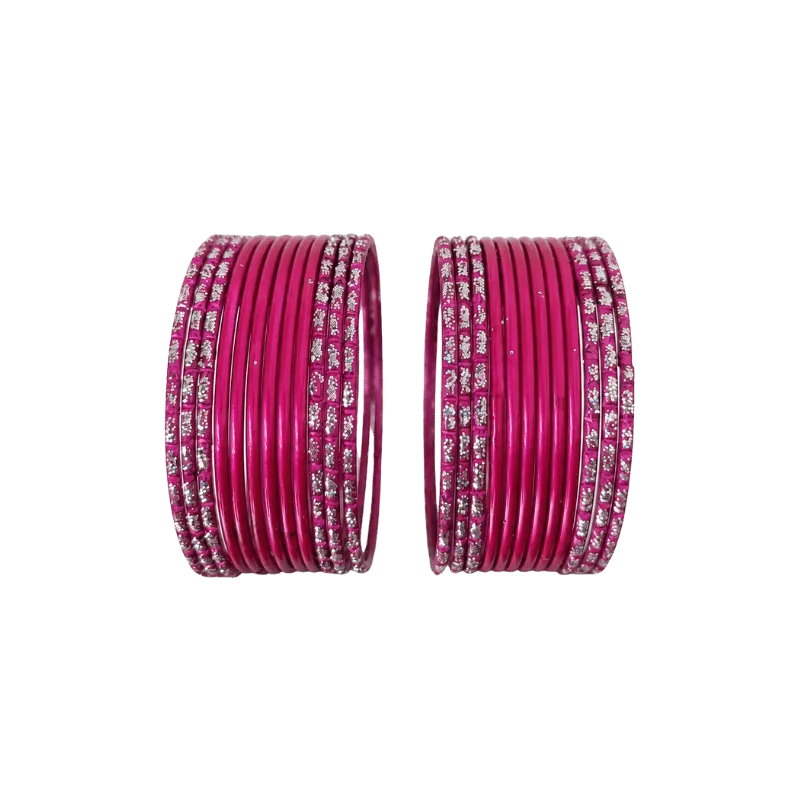 Anmol Kids Bangles Set of 24 - Pink- Size 2.20-Global Food Hub