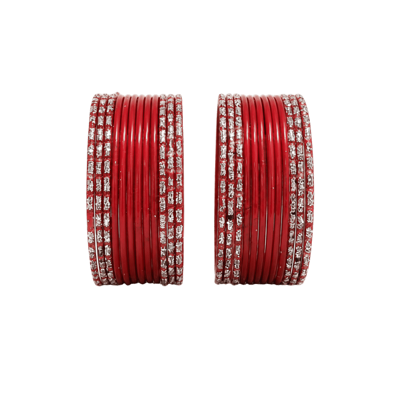 Anmol Kids Bangles Set of 24 -Red- Size 1.14-Global Food Hub