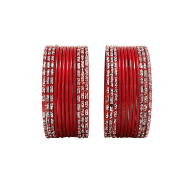 Anmol Kids Bangles Set of 24 -Red- Size 1.14-Global Food Hub