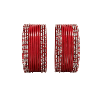 Anmol Kids Bangles Set of 24 -Red- Size 1.00-Global Food Hub