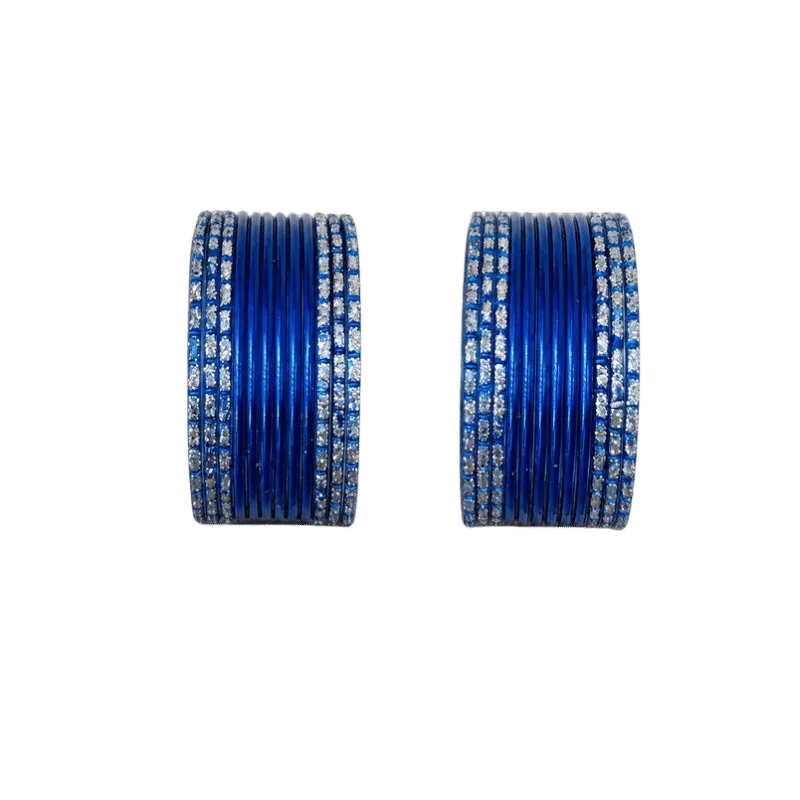 Anmol Kids Bangles Set of 24 - Royal Blue - Size 1.12-Global Food Hub