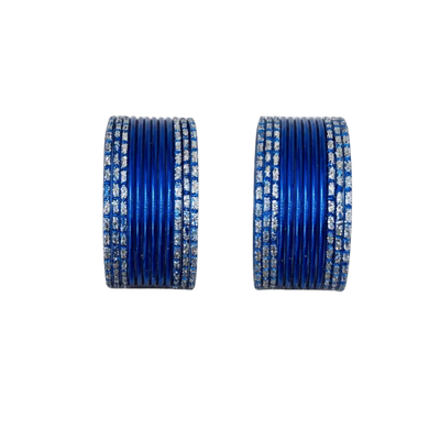 Anmol Kids Bangles Set of 24 - Royal blue- Size 1.00-Global Food Hub