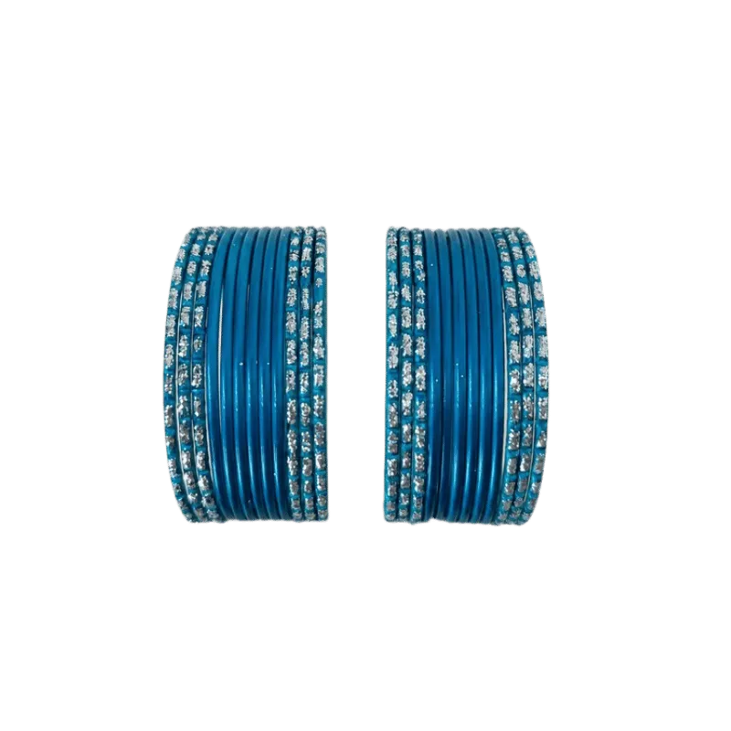 Anmol Kids Bangles Set of 24 - Sky Blue- Size 1.12-Global Food Hub