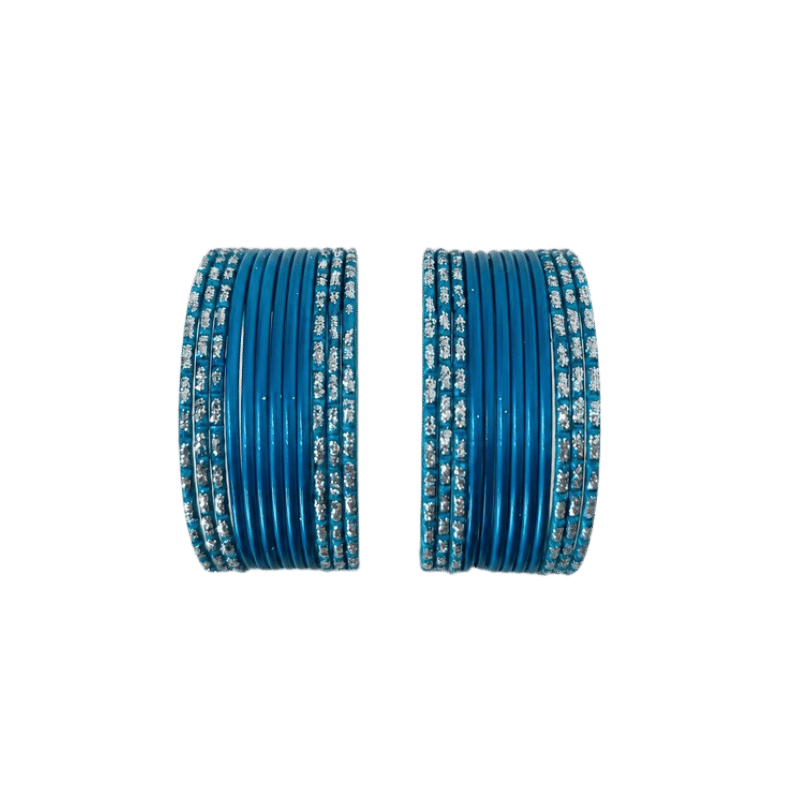 Anmol Kids Bangles Set of 24 - Sky Blue- Size 1.14-Global Food Hub