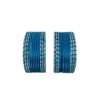 Anmol Kids Bangles Set of 24 - Sky Blue- Size 1.14-Global Food Hub