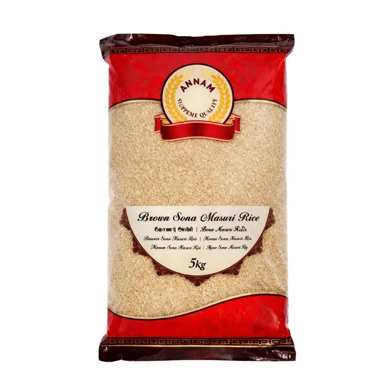 Annam Brown Sona Masoori Rice - 5Kg-Global Food Hub