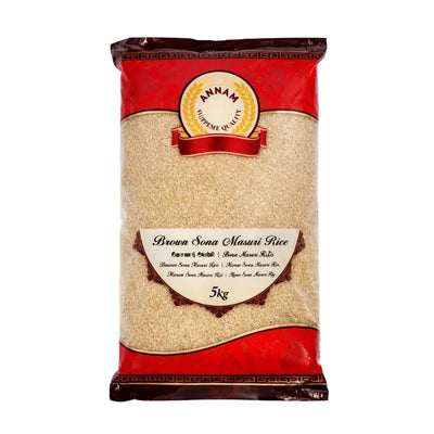 Annam Brown Sona Masoori Rice - 5Kg-Global Food Hub
