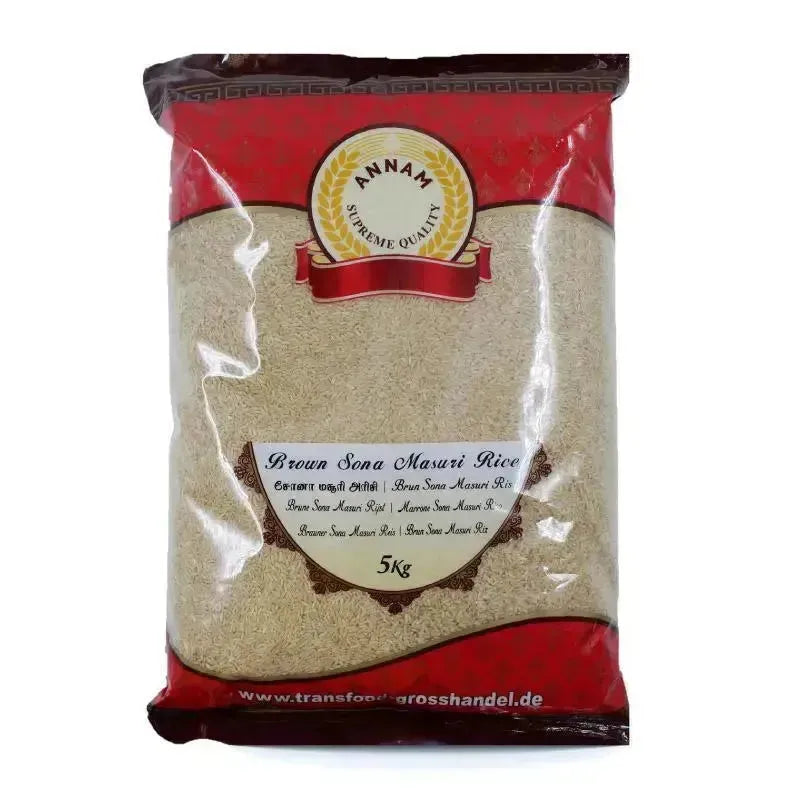 Annam Brown Sona Masoori Rice - 5Kgs-Global Food Hub