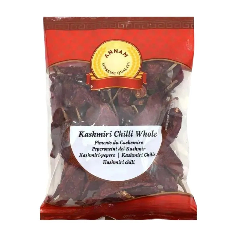 Annam Dried Kashmiri Chilli Whole - 100g-Global Food Hub