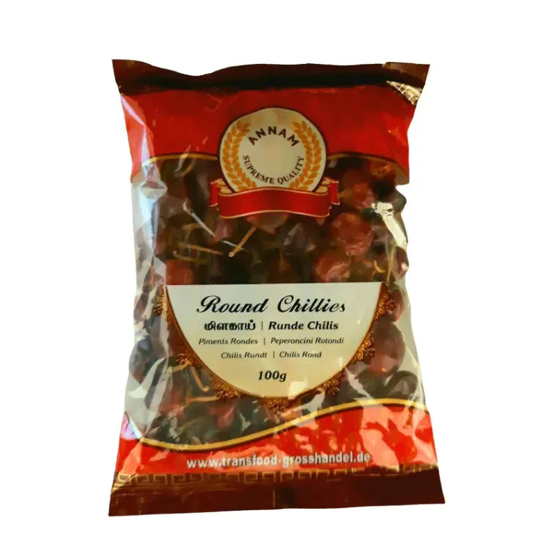 Annam Dried Round Red Chilli-100 grams-Global Food Hub