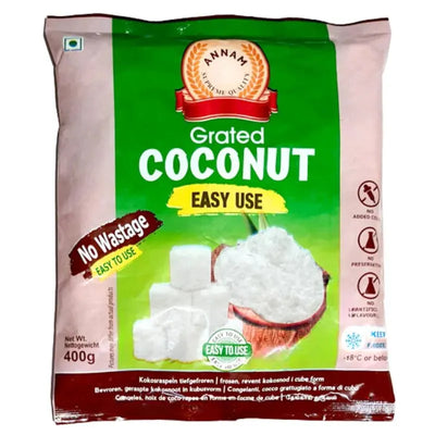 Annam Frozen Grated Coconut Easy Use - 400g-Global Food Hub