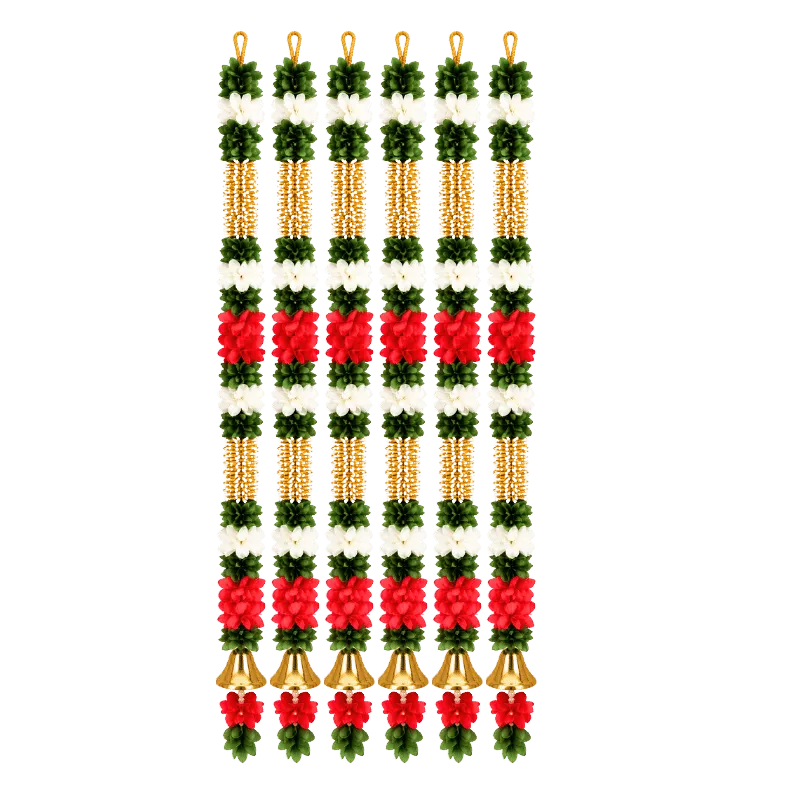Artificial Garland 1 Pc - Multicolor with Golden Bell-Global Food Hub