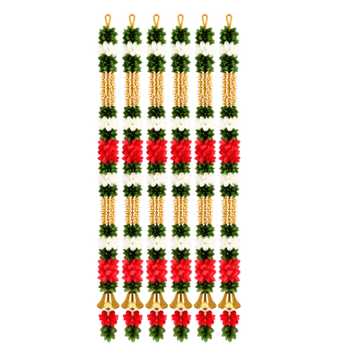 Artificial Garland 1 Pc - Multicolor with Golden Bell-Global Food Hub