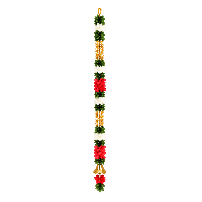 Artificial Garland 1 Pc - Multicolor with Golden Bell-Global Food Hub