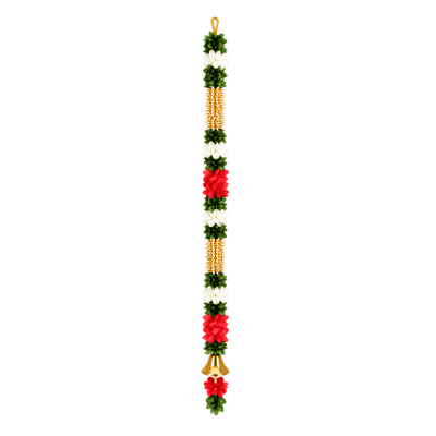 Artificial Garland 1 Pc - Multicolor with Golden Bell-Global Food Hub