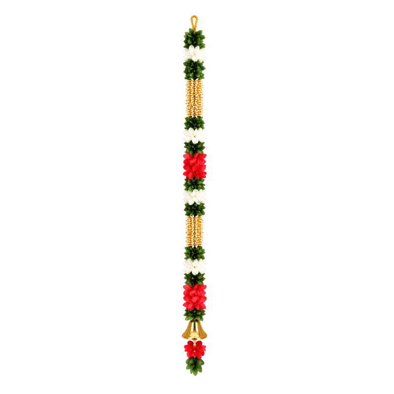 Artificial Garland 1 Pc - Multicolor with Golden Bell-Global Food Hub