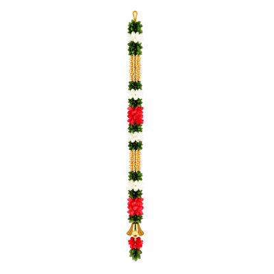 Artificial Garland 1 Pc - Multicolor with Golden Bell-Global Food Hub