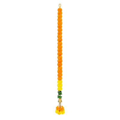 Artificial Garland 1 Pc - Orange and Yellow with Golden Bell and Flowers-Global Food Hub