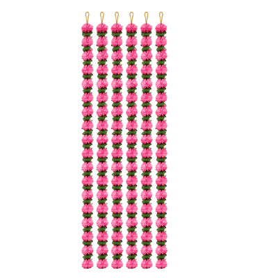 Artificial Garland 1 Pc - Pink with Leaf-Global Food Hub