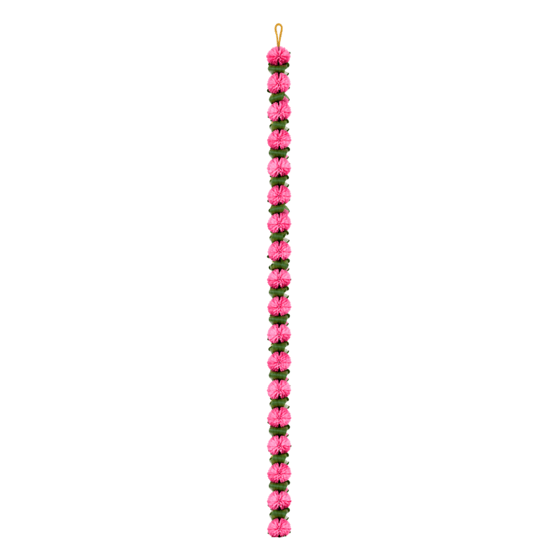 Artificial Garland 1 Pc - Pink with Leaf-Global Food Hub