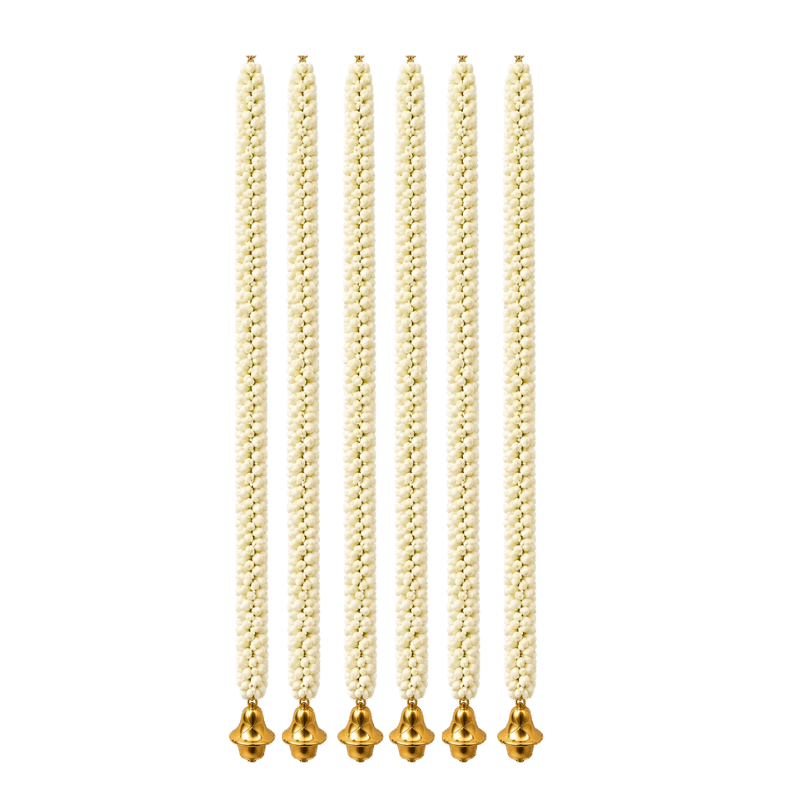 Artificial Garland 1 Pc - White with Golden Bell-Global Food Hub