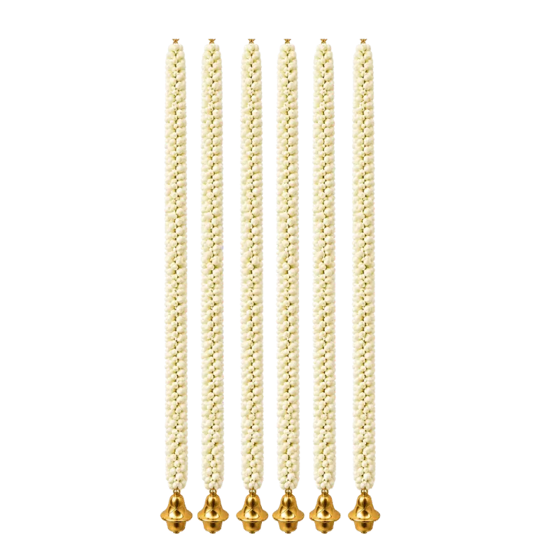 Artificial Garland 1 Pc - White with Golden Bell-Global Food Hub