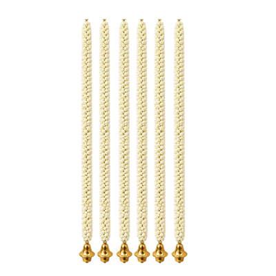 Artificial Garland 1 Pc - White with Golden Bell-Global Food Hub