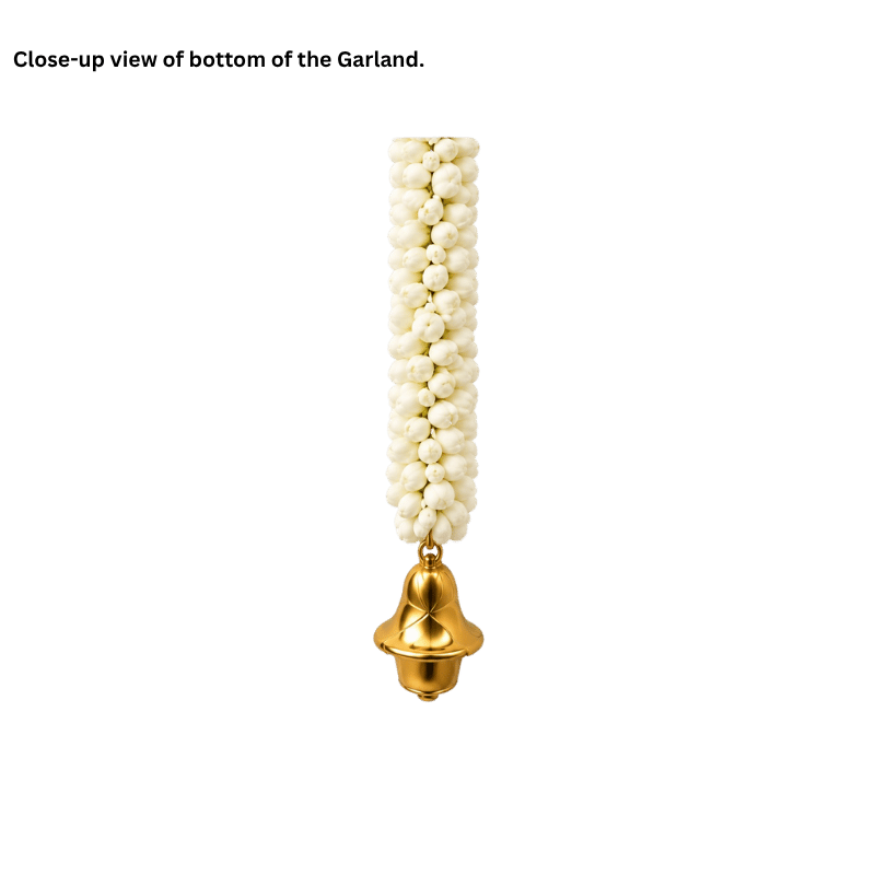 Artificial Garland 1 Pc - White with Golden Bell-Global Food Hub