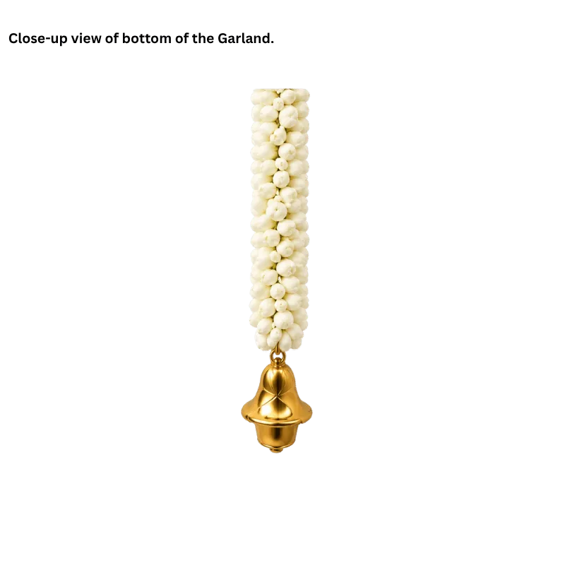 Artificial Garland 1 Pc - White with Golden Bell-Global Food Hub