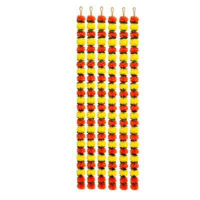Artificial Garland 1 Pc - Yellow and Light Orange with Leaf-Global Food Hub