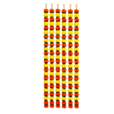 Artificial Garland 1 Pc - Yellow and Light Orange with Leaf-Global Food Hub