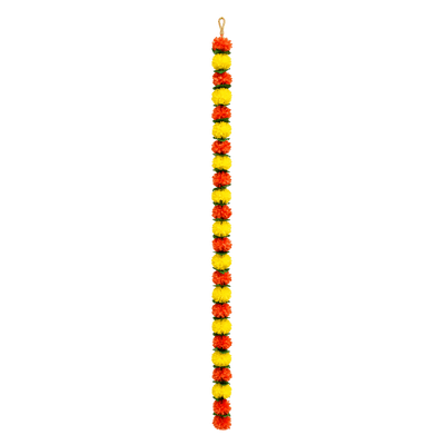 Artificial Garland 1 Pc - Yellow and Light Orange with Leaf-Global Food Hub