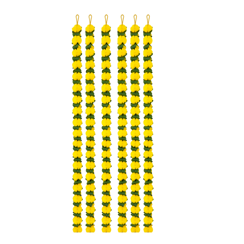 Artificial Garland 1 Pc - Yellow with Leaf-Global Food Hub