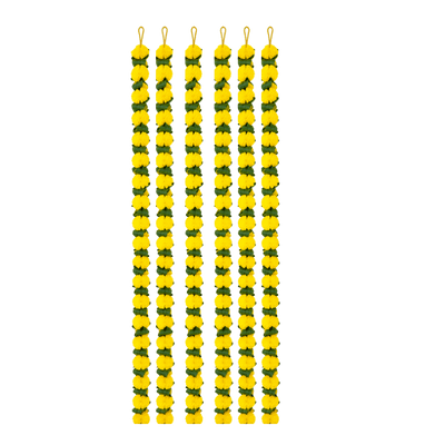 Artificial Garland 1 Pc - Yellow with Leaf-Global Food Hub