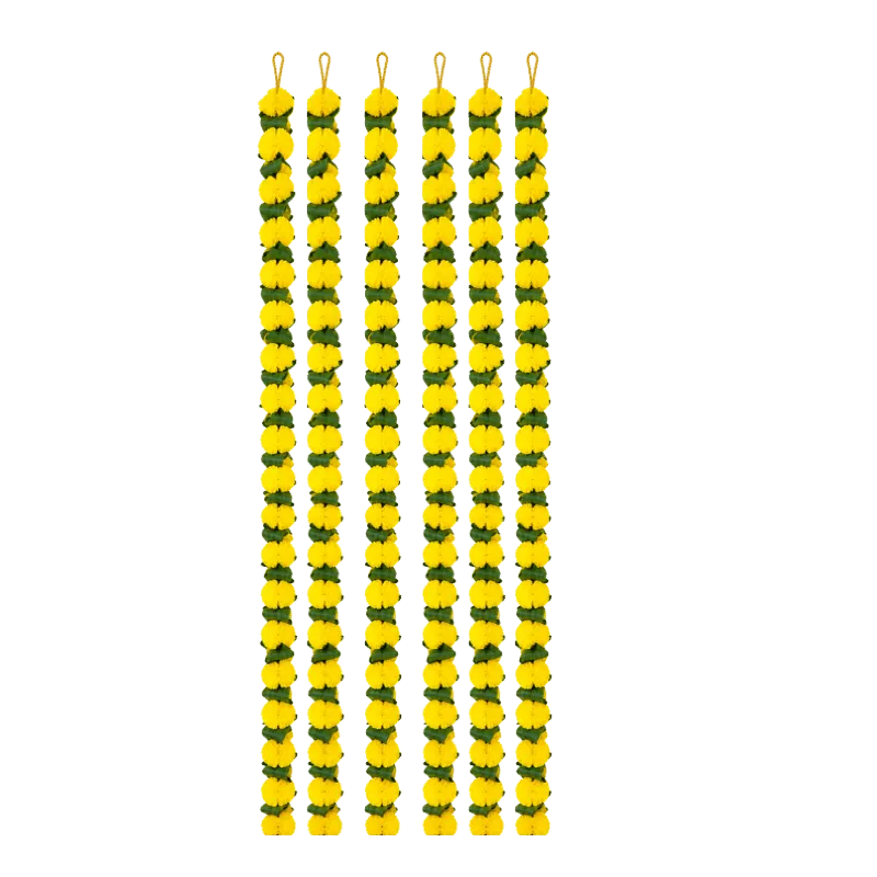 Artificial Garland 1 Pc - Yellow with Leaf-Global Food Hub