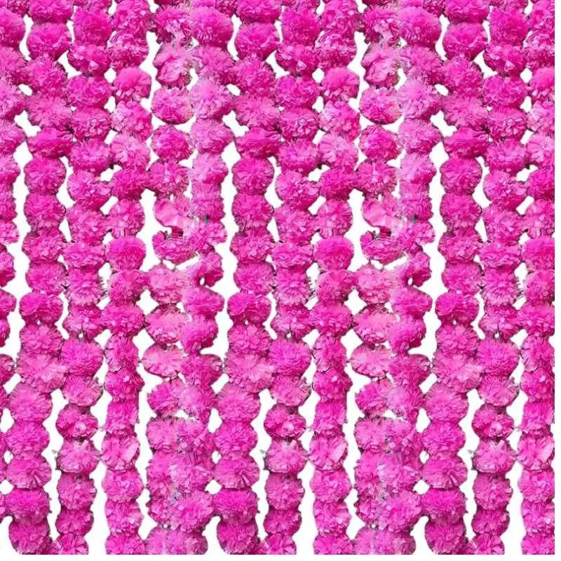 Artificial Marigold Garland 1 Pc-Light Pink-Global Food Hub