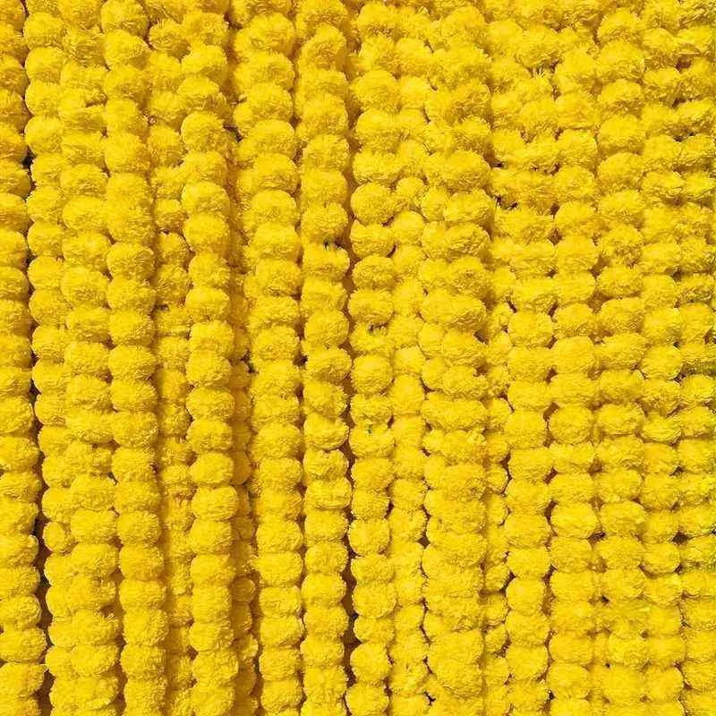 Artificial Marigold Garland 1 Pc-Yellow-Global Food Hub