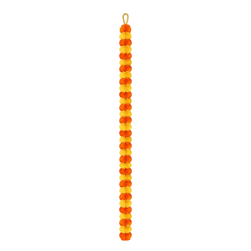 Artificial Marigold Garland 1Pc - Yellow Orange-Global Food Hub