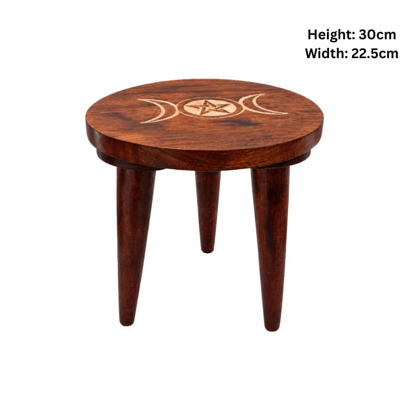 Artisan Round Wooden Side Table-Global Food Hub