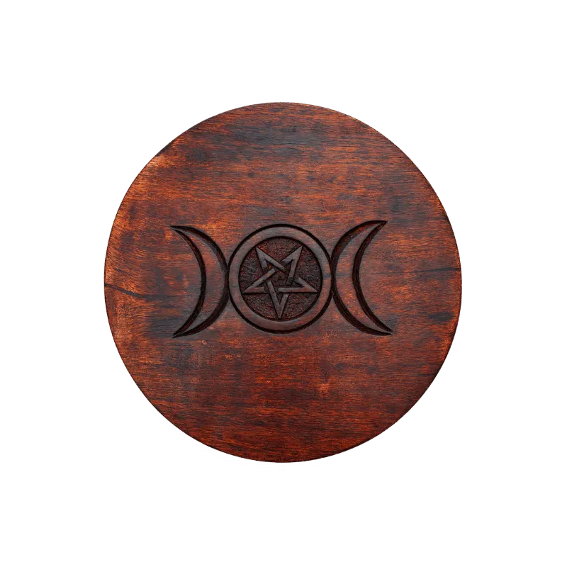 Artisan Round Wooden Side Table With Black Design-Global Food Hub