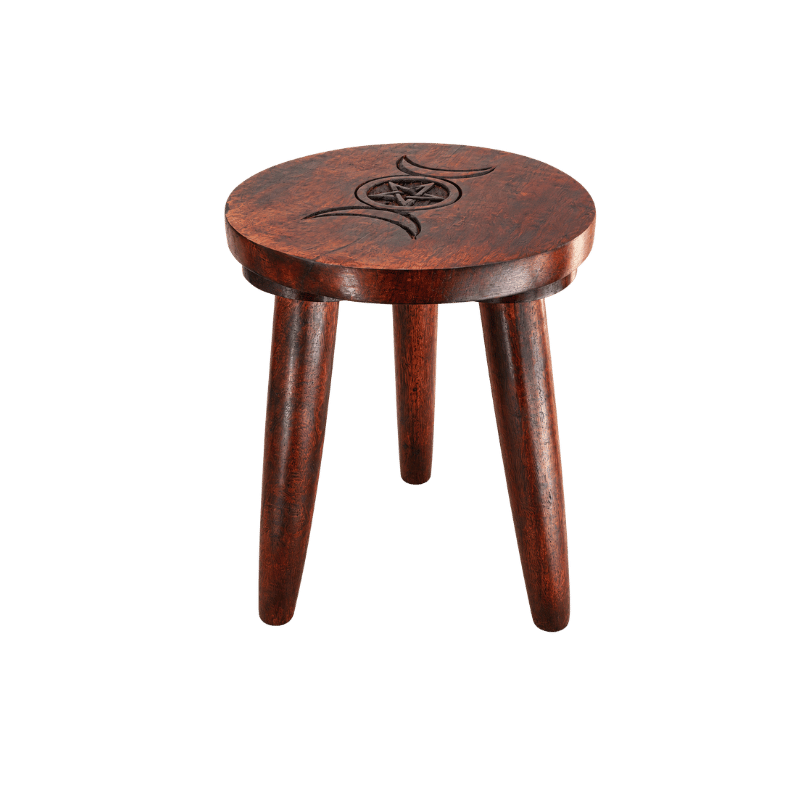 Artisan Round Wooden Side Table With Black Design-Global Food Hub