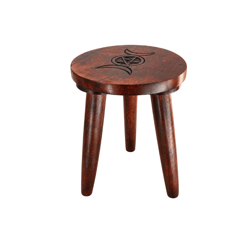 Artisan Round Wooden Side Table With Black Design-Global Food Hub