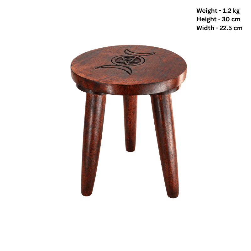Artisan Round Wooden Side Table With Black Design-Global Food Hub
